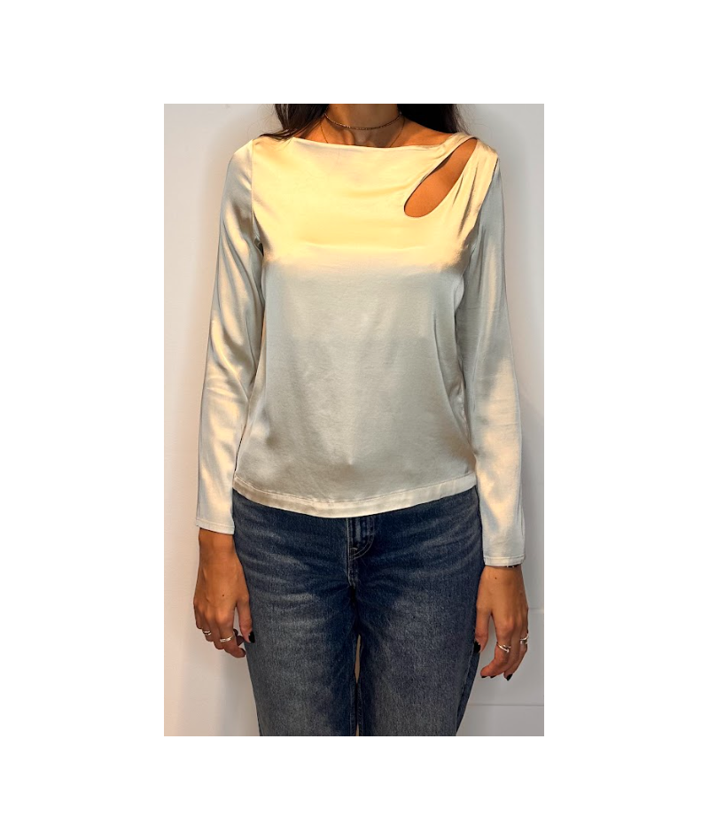 Donna blusa viscosa oblò