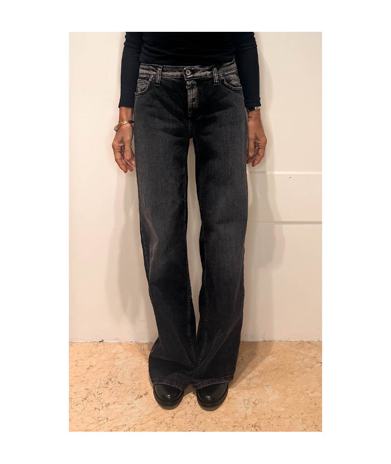 Donna jeans palazzo lavato