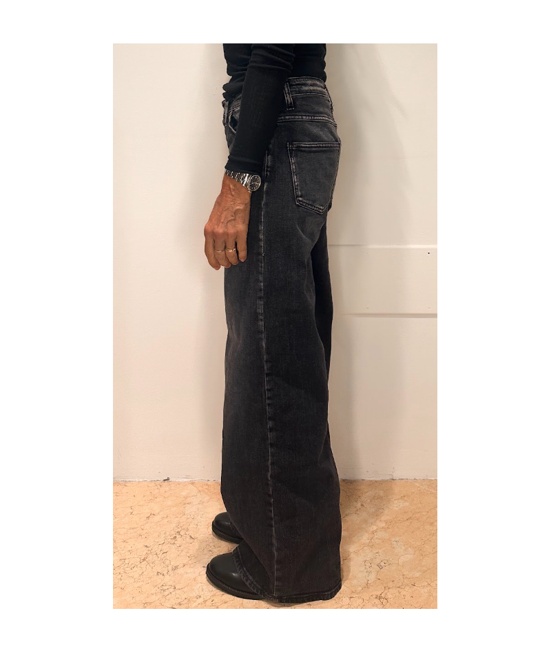 Donna jeans palazzo lavato