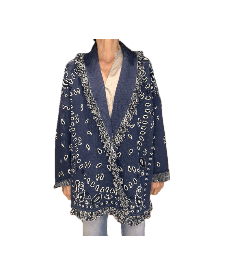  Cardigan stampa cachemere