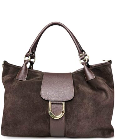 Borsa shopper scamosciata